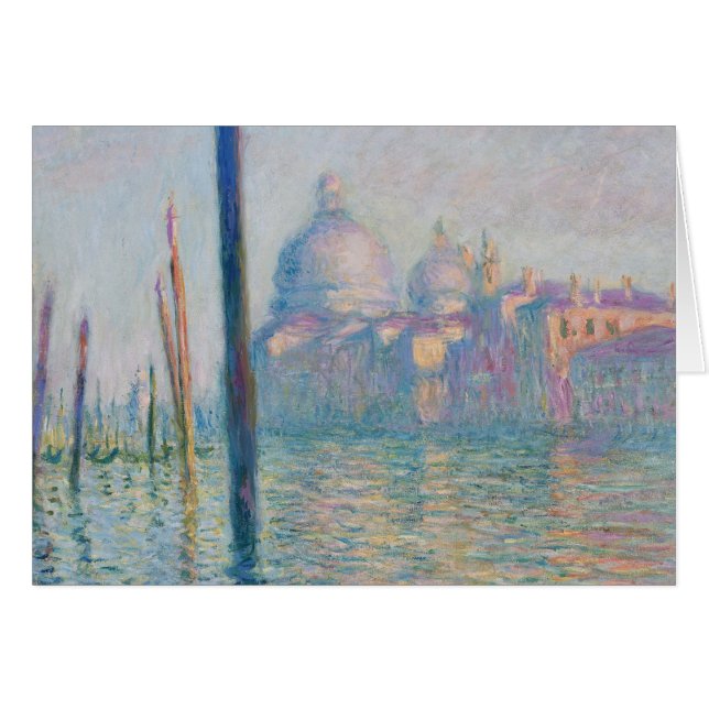 Cartão Claude Monet Grande Canal Veneza Itália Viagem (Frente Horizontal)