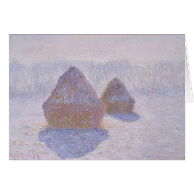 Cartão Claude Monet | Haystacks Efeito da neve e do sol (Frente Horizontal)