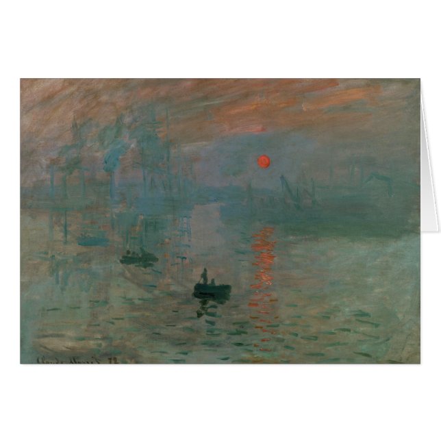 Cartão Claude Monet - Impressão, Assalto do Sol (Frente Horizontal)