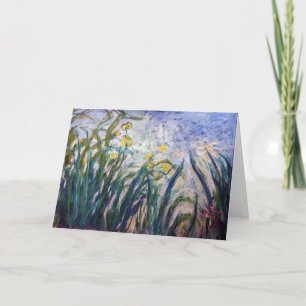 Cartão Claude Monet - Íris Amarelas e Roxas