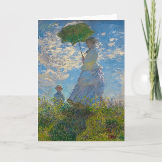 Cartão Claude Monet Mulher com Parasol (Frente)