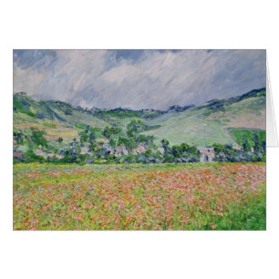 Cartão Claude Monet o campo da papoila perto de