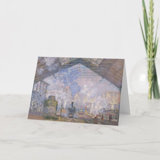 Cartão Claude Monet | o St. Lazare de Gare, 1877 (Frente)