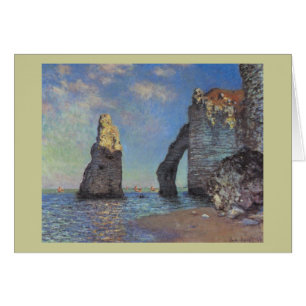 Cartão Claude Monet - os penhascos em Etretat 1885