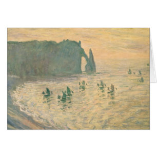 Cartão Claude Monet   os penhascos em Etretat, 1886