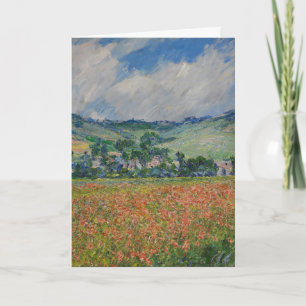 Cartão Claude Monet Painting, Poppy Field em Giverny