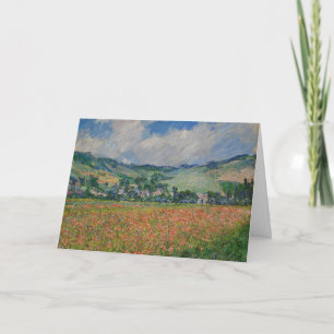 Cartão Claude Monet Painting, Poppy Field em Giverny