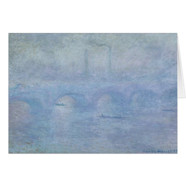Cartão Claude Monet | Ponte Waterloo: Efeito da cintura (Frente Horizontal)