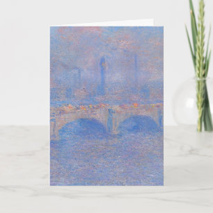 Cartão Claude Monet Ponte Waterloo Impressão de Arte à Lu