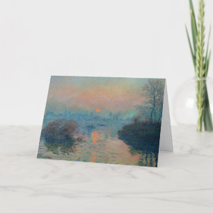 Cartão Claude Monet - Pôr do sol no Sena em Lavacourt