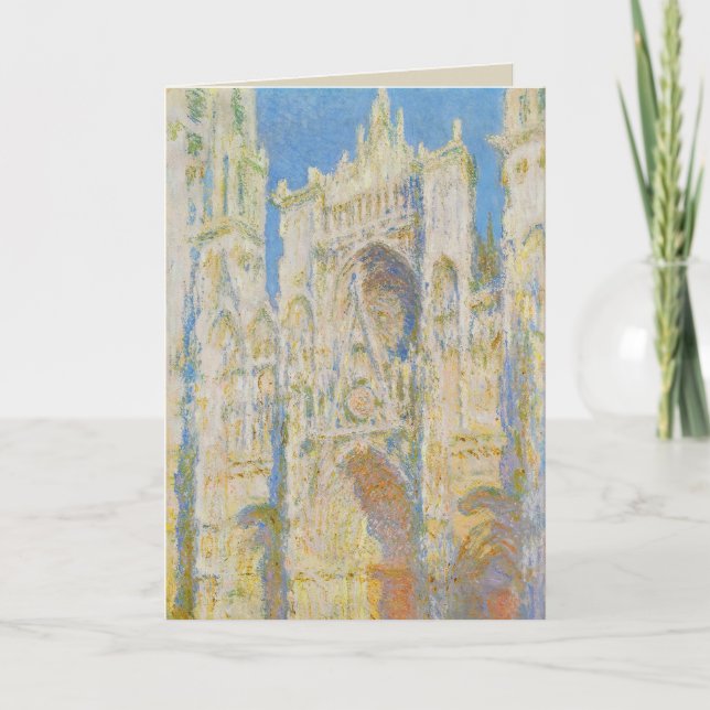 Cartão Claude Monet Rouen Cathedral Portal Morning Light (Frente)