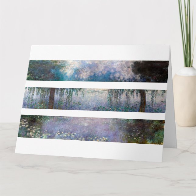 Cartão Claude Monet Três Pinturas no Museu de Orangerie (Frente)
