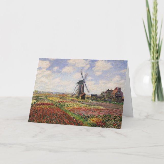 Cartão Claude Monet | Tulip Fields Rijnsburg Windmill (Frente)