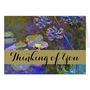 Cartão Claude Monet Water Lily Agapanthus