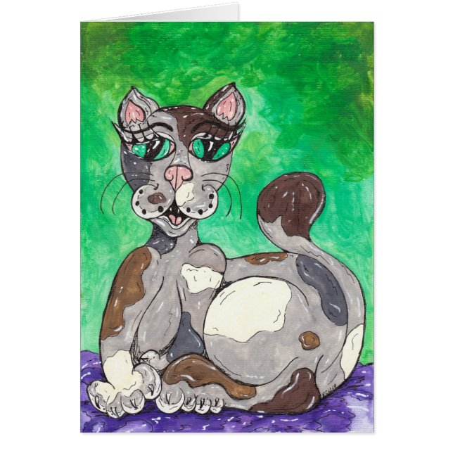 Cartão Claudia o gato de chita (Frente)