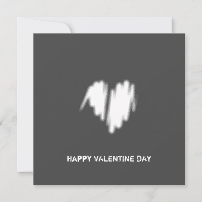 Cartão Clean Monocrome Modern Classy Vibe Love Heart (Frente)