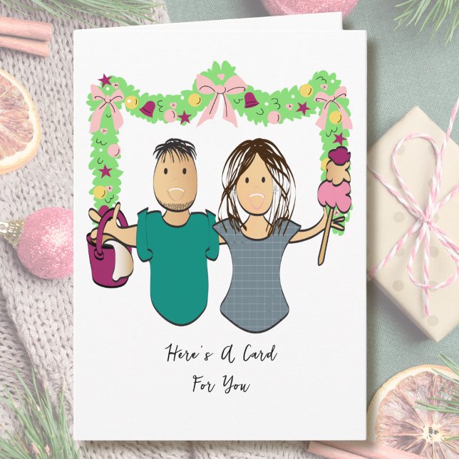 Cartão Cleaning Couple Cartoon Funny Thank You  (Criador carregado)