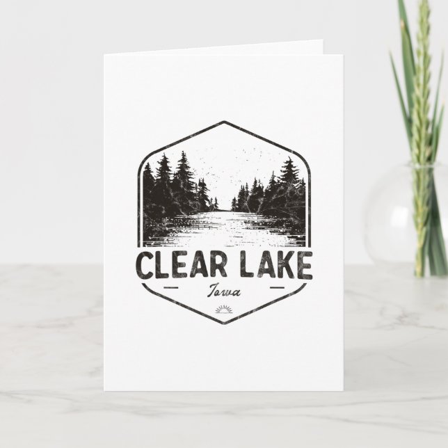 Cartão Clear Lake Iowa Outdoors Vintage 1  (Frente)