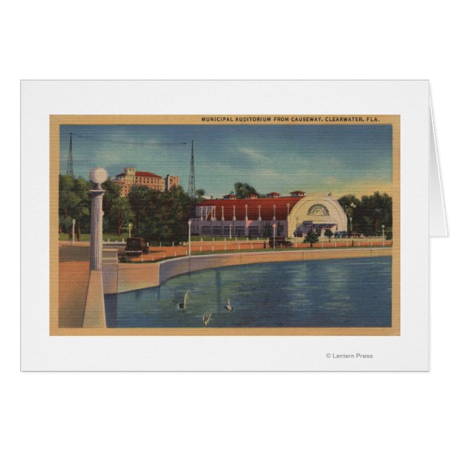 Cartão Clearwater, Flórida - Vista do Municipal (Frente Horizontal)