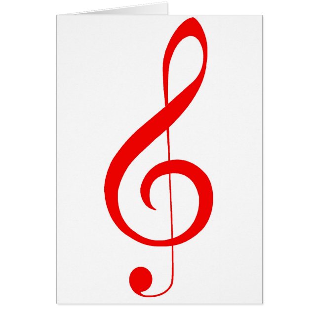 Cartão Clef de triplo _Red musical das "notas" (Frente)