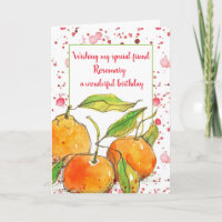 Clementines Fruta Feliz Aniversário Personalizado