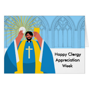 Cartão Clergy Apreciation Week Comunhão Eucarista