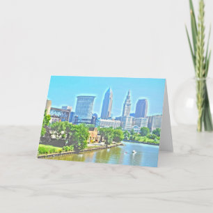 Cartão Cleveland, Ohio River View Greeting Card