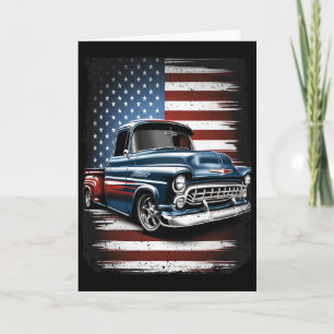Cartão Clic Caminhão Antigo Bandeira Americana 4 De Julho