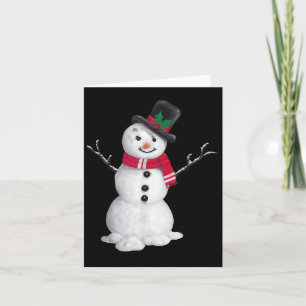 Cartão Clicar em Snowman Top Hat Red Scarf Natal