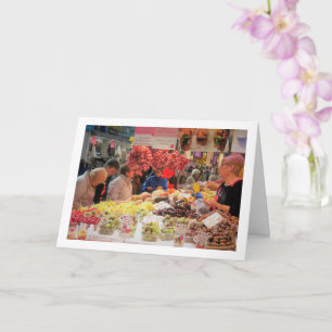 Cartão Clientes no Mercado Central, Valência, Espanha