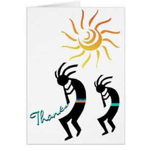 Cartão Cliff Dweller, Kokopelli, Dançarinos Nativos Ameri