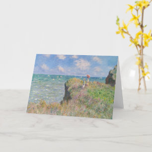 Cartão Cliff Walk em Pourville por Claude Monet