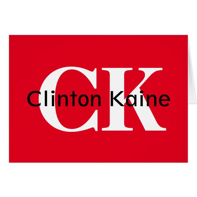 Cartão Clinton Kaine - CK 2016 (Frente Horizontal)