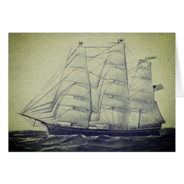 Cartão Clipper Ship Young America 2 1853 (Frente Horizontal)