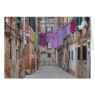Cartão Clothesline em Veneza Italia