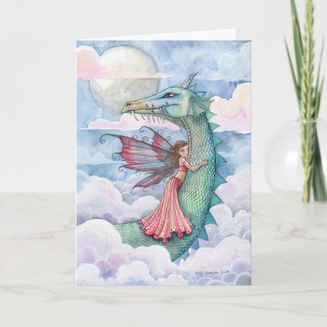Cartão Cloud Busting Fairy Dragon Card de Molly Harrison (Frente)