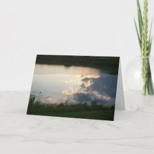 Cartão Clouds in Pond Card