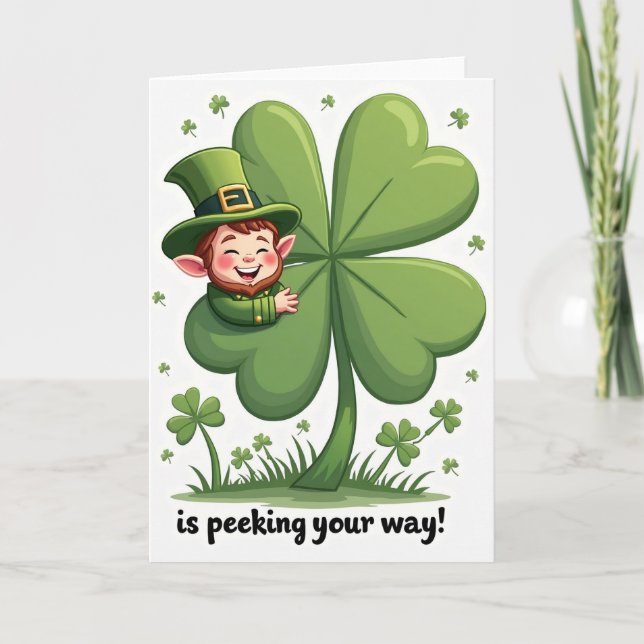 Cartão Clover Leprechaun Luck Art Card (Frente)