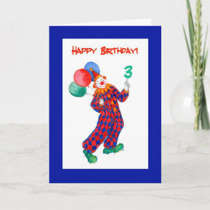Cartão Clown 3rd Birthday Card