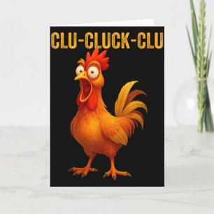 Cartão Clu-cluck-clu Galo Engraçado Frango Hilário Fazend
