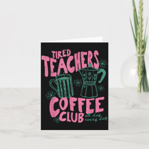 Cartão Clube de Café de Professores Cansados Préppy Vinta