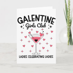 Cartão Clube de Garotas Galentine Senhoras Celebrando Sen