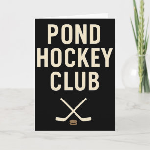 Cartão Clube de Hockey de Lago Crossed Sticks Gelo de Inv