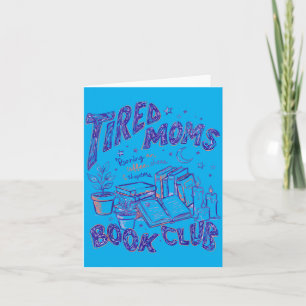 Cartão Clube de Leitura das Mães Cansadas Retrô Divertido