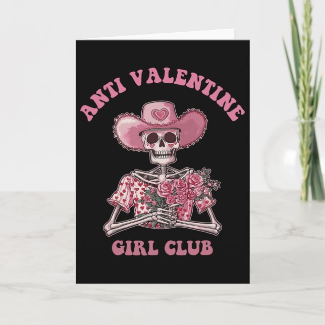 Cartão Clube de Meninas Anti Valentin Single Esqueleto Va (Frente)