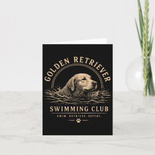 Cartão Clube de Natação do Golden Retriever Amante de Cac