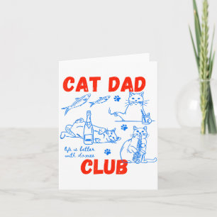 Cartão Clube de Pai de Gato Retro A Vida é Melhor Com Gat