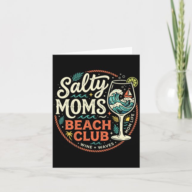 Cartão Clube de Praia da Vida de Mãe Salgada Vinho Ondas  (Frente)