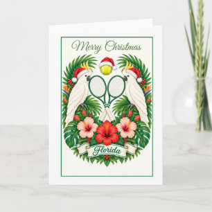 Cartão Clube de Tênis Feliz Natal Personalizado na Flórid