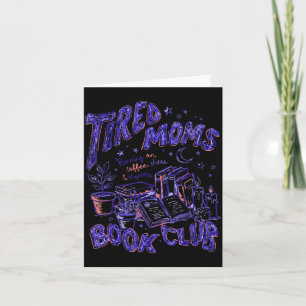 Cartão Clube do livro de mães cansadas e engraçadas retrô